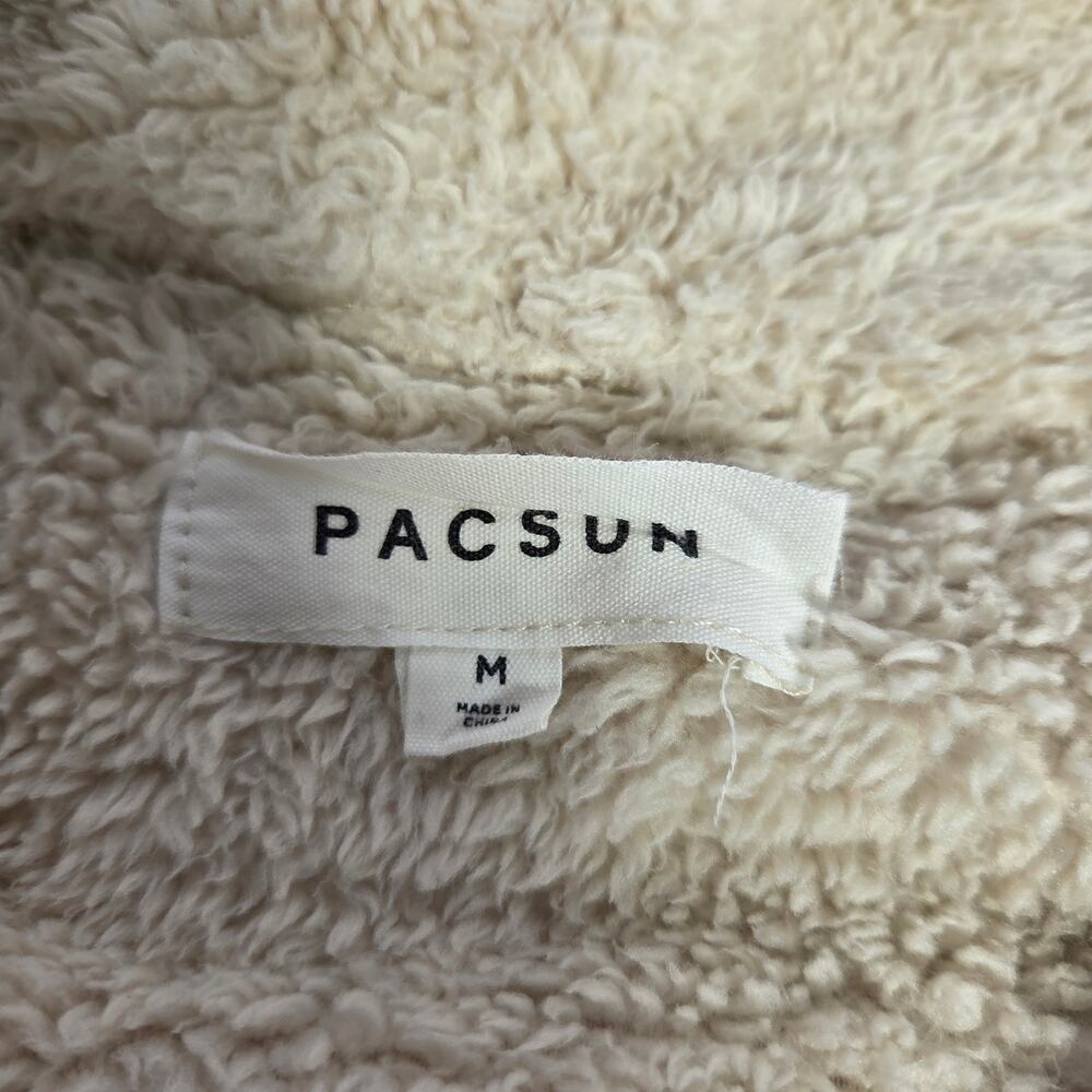 Pacsun Utility Sherpa Fuzzy Button Front Shacket … - image 5